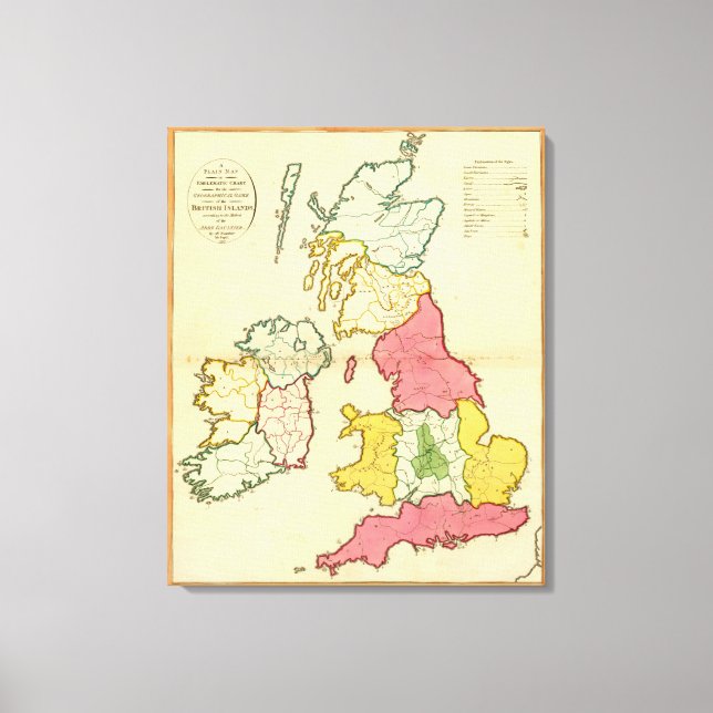 Plain map British Islands Canvas Print (Front)