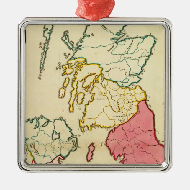 Plain map British Islands Metal Ornament (Front)