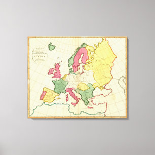Plain map Europe Canvas Print