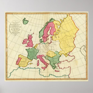 Plain map Europe Poster