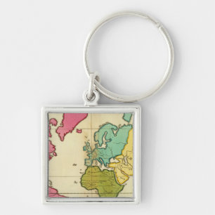 Plain map World Keychain