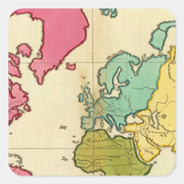 Plain map World Square Sticker (Front)