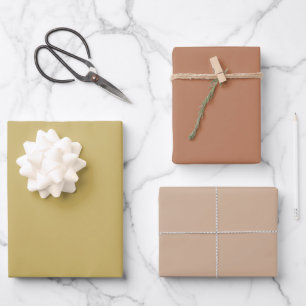 Plain Maple Apple Cashmere Brown Shades 3 Tones Wrapping Paper Sheet