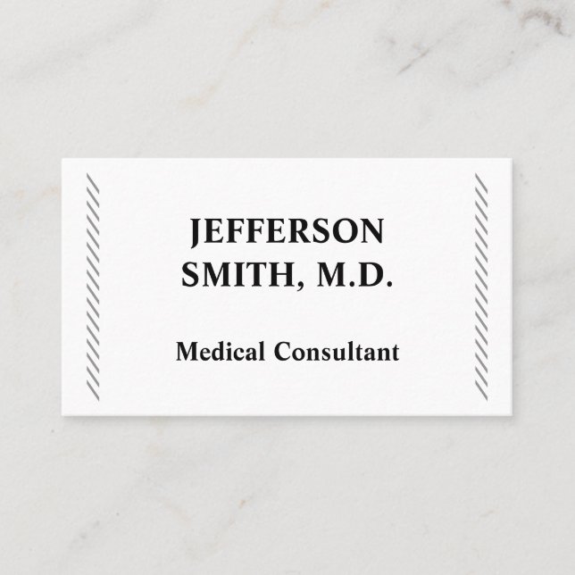 Plain Medical Consultant Business Card (Front)