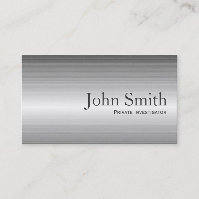 Plain Metal Investigator Business Card (Front)
