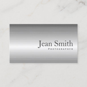 Plain Metal Photographer Business Card