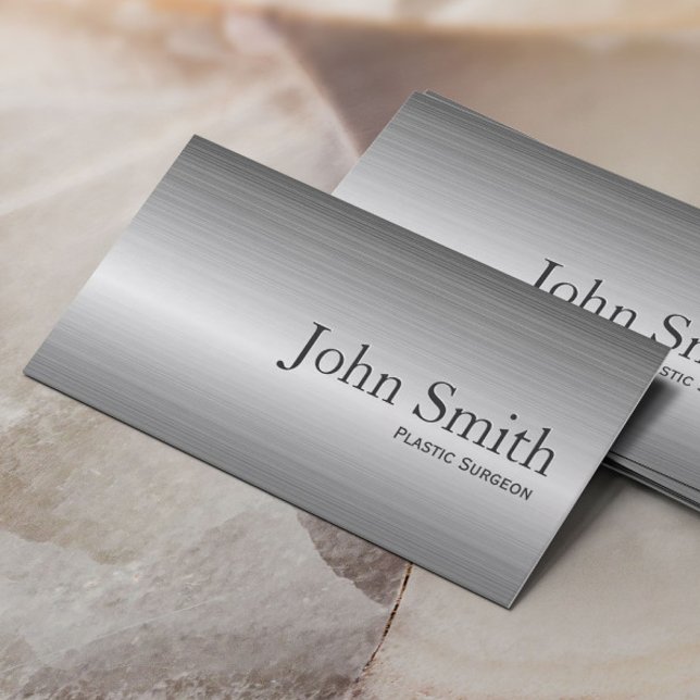 Plain Metal Plastic Surgeon Business Card (Creator Uploaded)