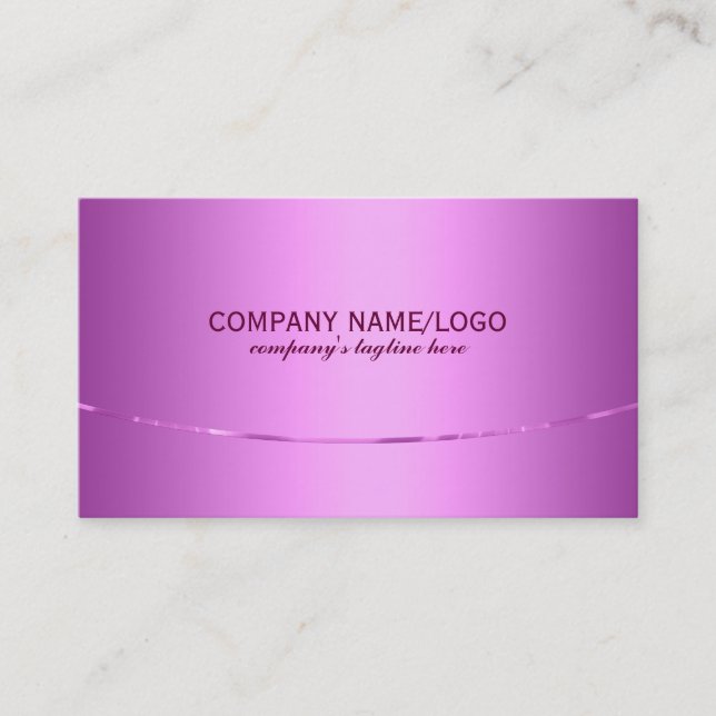Plain Metallic Pink Brushed Aluminum Look Business Card (Front)