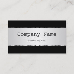 Plain Metallic Silver Design Stainless Steel Look  Business Card