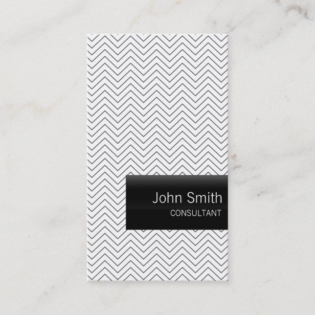 Plain Minimal Chevron Consultant Business Card (Front)