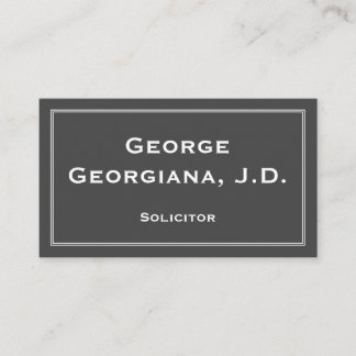 Plain & Minimal Solicitor Business Card