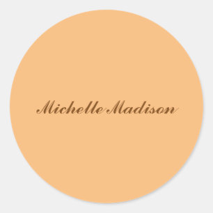 Plain Minimalist Modern Calligraphy  Classic Round Sticker