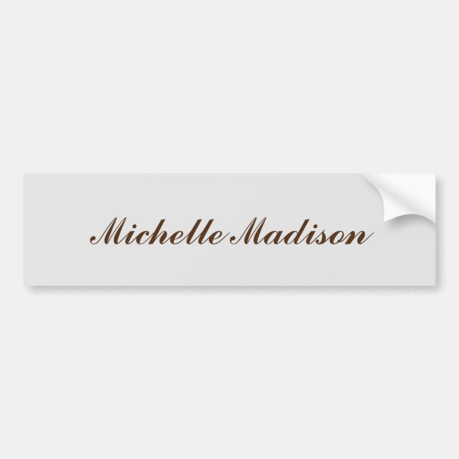 Plain Minimalist Modern Handwriting Calligraphy Bumper Sticker (Front)