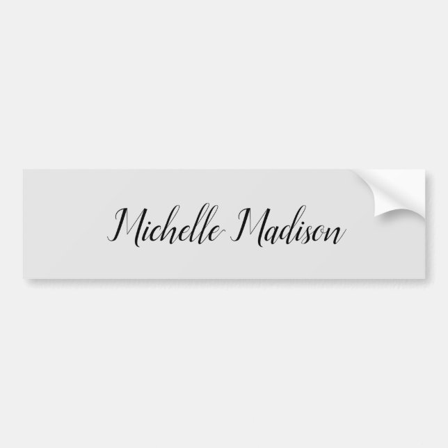 Plain Minimalist Modern Handwriting Calligraphy Bumper Sticker (Front)
