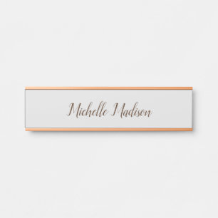 Plain Minimalist Modern Handwriting Calligraphy Door Sign