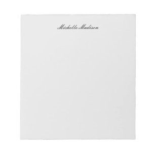 Plain Minimalist Modern Handwriting Calligraphy Notepad
