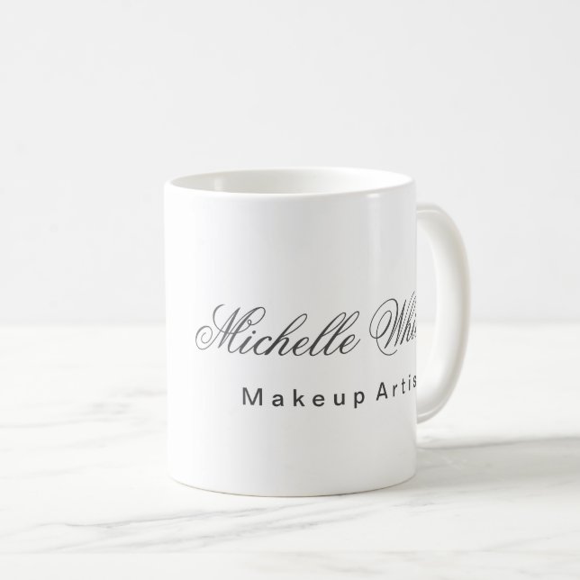 Plain Minimalist Modern Makeup Artist Coffee Mug (Front Right)