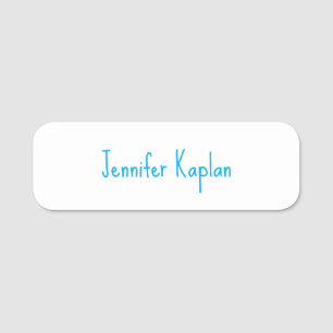 Plain Minimalist Professional Casual Handwriting Name Tag