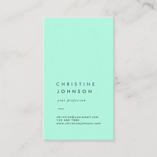 plain mint business card (Front)