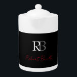 Plain Modern Black Red Monogrammed Initials Name<br><div class="desc">Are you looking for a simple,  minimalist,  attractive design? This design that will grab people's attention right away,  but not too complicated,  is for you.</div>