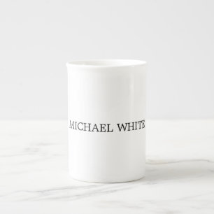 Plain Modern Black & White Minimalist Bone China Mug