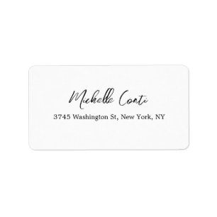 Plain Modern Black & White Minimalist Label
