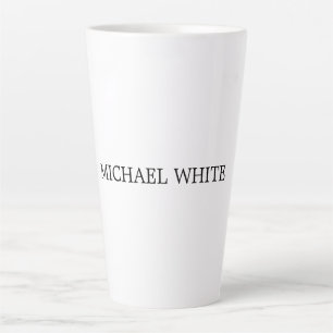 Plain Modern Black & White Minimalist Latte Mug