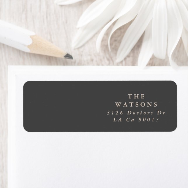 Plain Modern Charcoal Cream Grey | Return Address (Insitu)