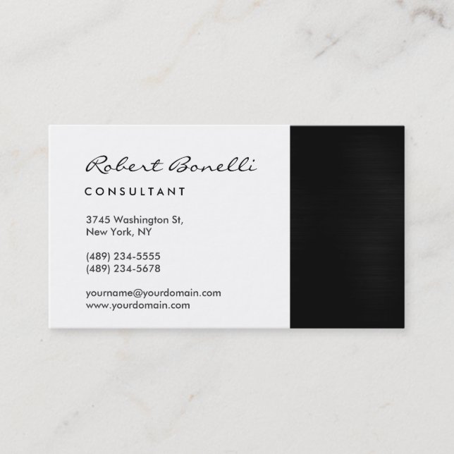 Plain Modern Consultant Business Card (Front)