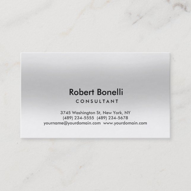 Plain Modern Consultant Business Card (Front)