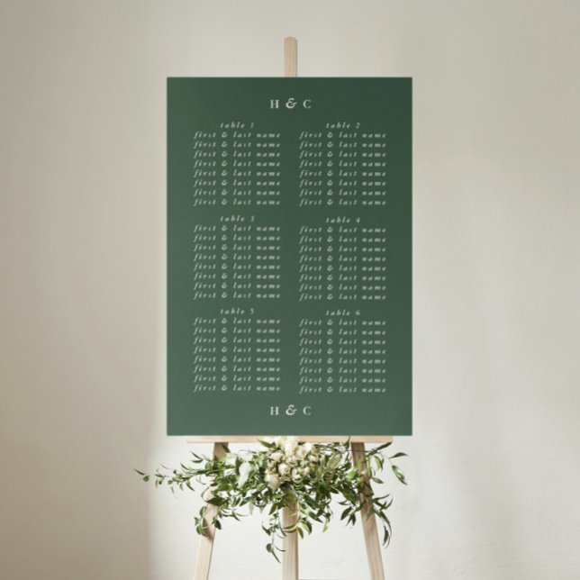 Plain Modern Greenery Wedding Seating Chart (Creator Uploaded)