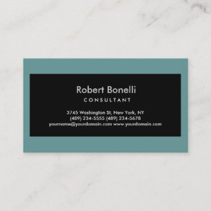 Plain Modern Grey Blue Consultant Business Card