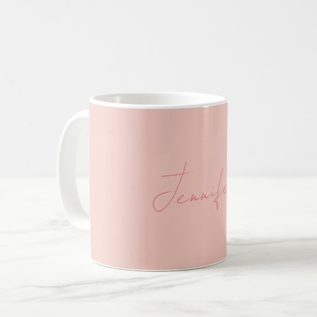 Plain Modern Handwriting Your Name Coffee Mug (Front Left)