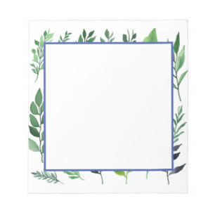 Plain Modern Minimalist Floral Greenery Notepad