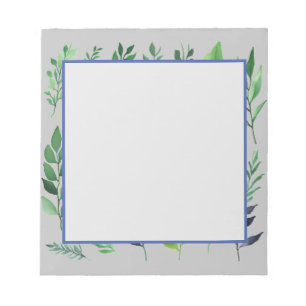 Plain Modern Minimalist Floral Greenery Notepad