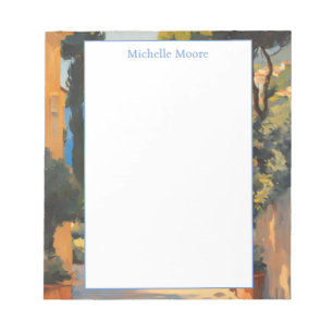 Plain Modern Minimalist Name Landscape Watercolor Notepad