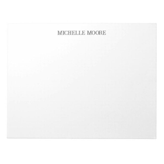 Plain Modern Minimalist Name Notepad (Front)