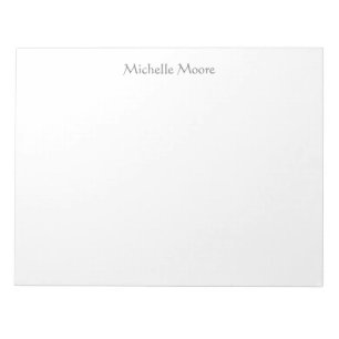 Plain Modern Minimalist Name Personalized Notepad