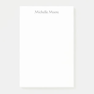 Plain Modern Minimalist Name Personalized Post-it Notes