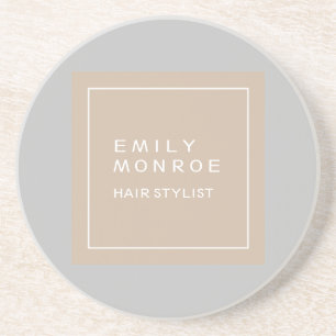 Plain Modern Minimalist Your Name Pastel Colour Coaster