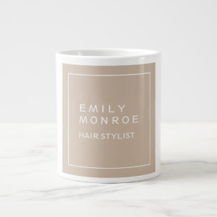 Plain Modern Minimalist Your Name Pastel Colour Large Coffee Mug