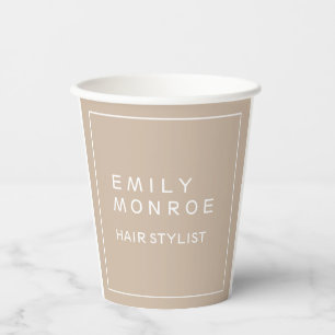 Plain Modern Minimalist Your Name Pastel Colour Paper Cups