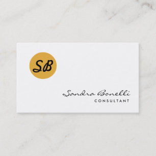 Plain Modern Professional Monogram Business Card