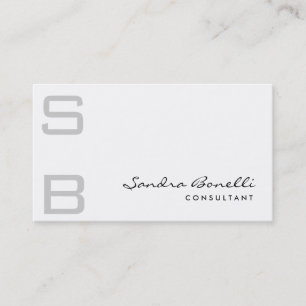 Plain Modern Professional Monogram Business Card