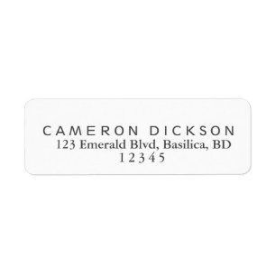 Plain Modern Return Address Labels Add Your Name