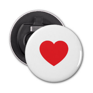 Plain Modern White Red Love Heart Graphic Bottle Opener