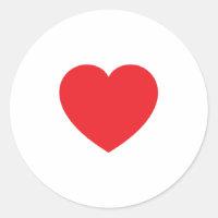 Plain Modern White Red Love Heart Graphic