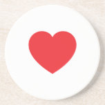 Plain Modern White Red Love Heart Graphic Coaster<br><div class="desc">Plain Minimalist Modern Designs. They're all simple,  attractive,  unique.</div>