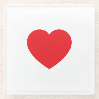 Plain Modern White Red Love Heart Graphic