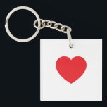 Plain Modern White Red Love Heart Graphic Keychain<br><div class="desc">Plain Minimalist Modern Designs. They're all simple, attractive, unique.</div>